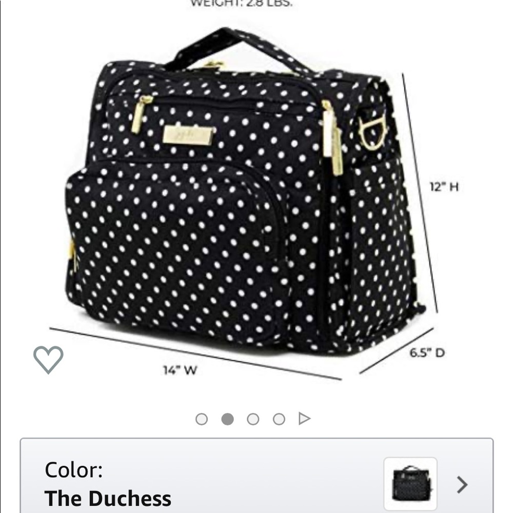 JujuBe The Duchess Polka Dot Diaper Bag. NEW!